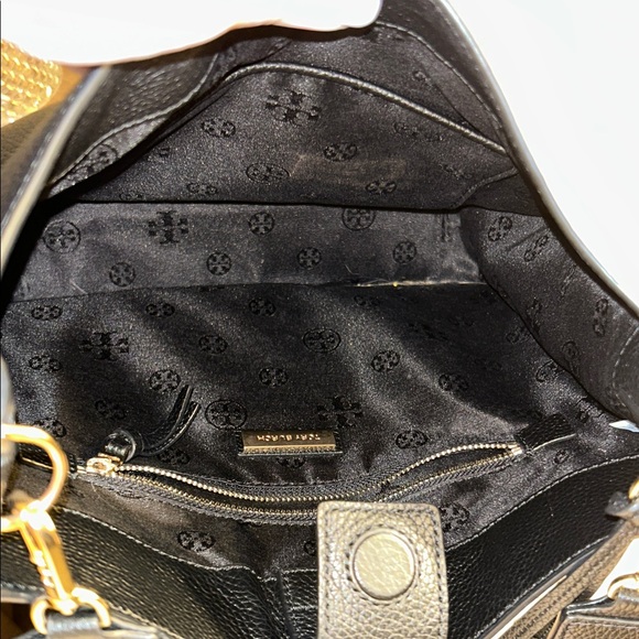 Tory Burch Black Pebbled Leather Shoulder Bag - Picture 5 of 6
